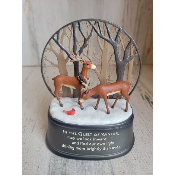 Hallmark quiet of winter deer cardinal light up home decor - Picture 1 of 6